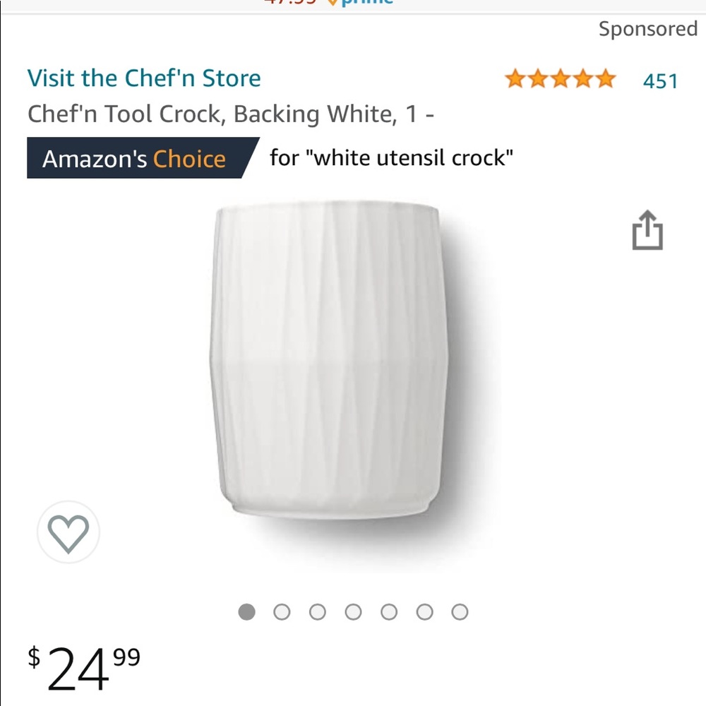 NWOT Chef’n Utensil Holder White